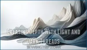 creating depth with light and dark threads