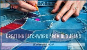 creating patchwork from old jeans