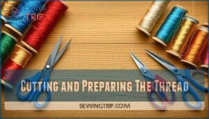 cutting and preparing the thread cutting and preparing the thread