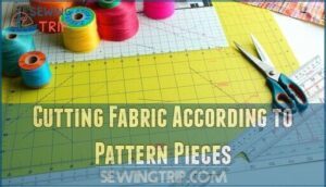 cutting fabric according to pattern pieces