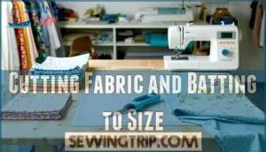 cutting fabric and batting to size