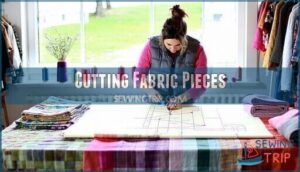 cutting fabric pieces
