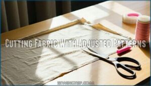 cutting fabric with adjusted patterns