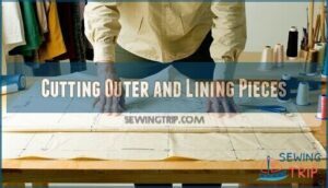 cutting outer and lining pieces