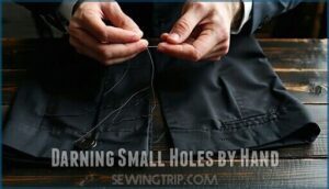 darning small holes by hand