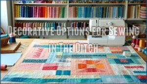 decorative options for sewing in the ditch