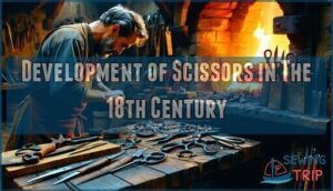 development of scissors in the 18th century