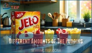 different amounts of the pudding