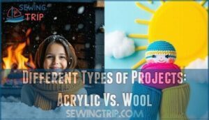 different types of projects: acrylic vs. wool
