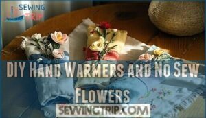 diy hand warmers and no sew flowers