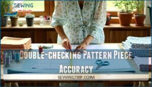 double-checking pattern piece accuracy