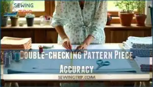 double-checking pattern piece accuracy