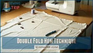double fold hem technique