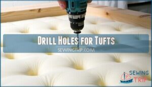 drill holes for tufts