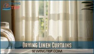 drying linen curtains