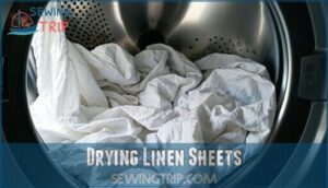 drying linen sheets