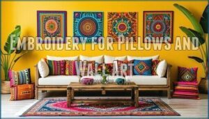 embroidery for pillows and wall art