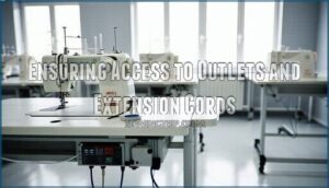 ensuring access to outlets and extension cords