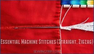 essential machine stitches (straight, zigzag)