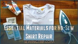essential materials for no-sew shirt repair