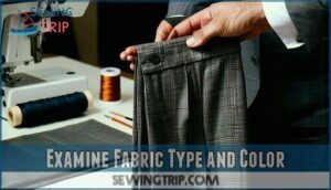 examine fabric type and color