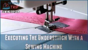 executing the understitch with a sewing machine