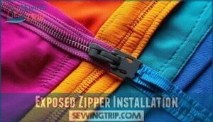 exposed zipper installation