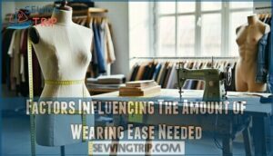factors influencing the amount of wearing ease needed