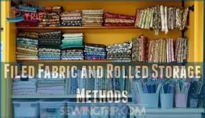 filed fabric and rolled storage methods