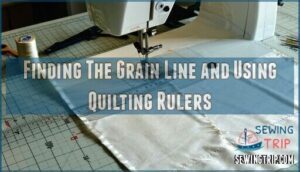 finding the grain line and using quilting rulers