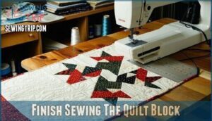 finish sewing the quilt block