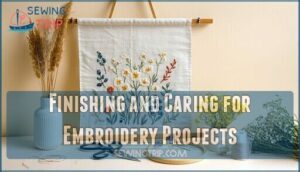 finishing and caring for embroidery projects