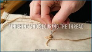 finishing and securing the thread