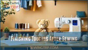 finishing touches after sewing