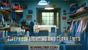 fireproof lighting and clear exits
