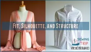 fit, silhouette, and structure fit, silhouette, and structure