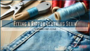 fixing a ripped clothing seam