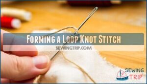 forming a loop knot stitch