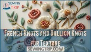 french knots and bullion knots for texture