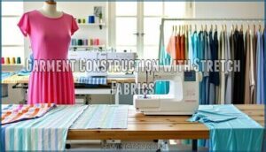 garment construction with stretch fabrics