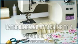 gathering and attaching to a second layer