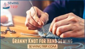 granny knot for hand sewing