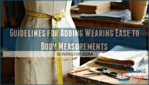 guidelines for adding wearing ease to body measurements