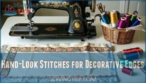 hand-look stitches for decorative edges