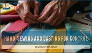 hand-sewing and basting for control