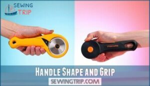handle shape and grip