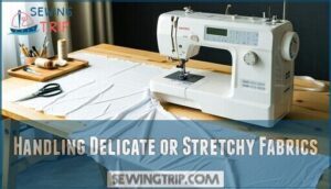 handling delicate or stretchy fabrics