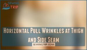 horizontal pull wrinkles at thigh and side seam