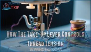 how the take-up lever controls thread tension