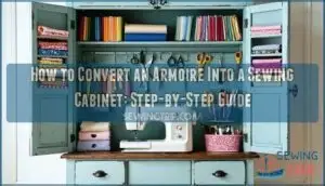 how to convert an armoire into a sewing cabinet